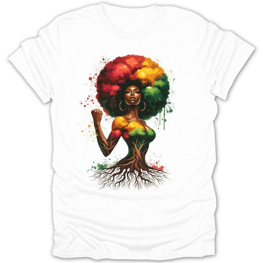 Afro Tree Woman 2 Tee - Zion Threadz