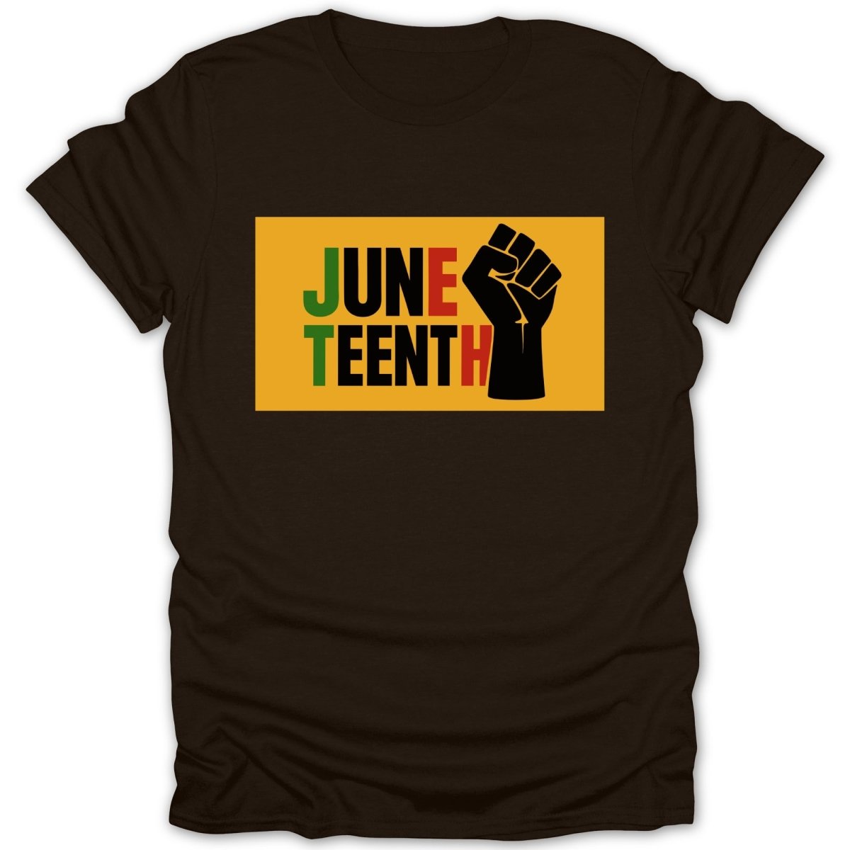 Juneteenth Gold Banner Fist Tee - Zion Threadz