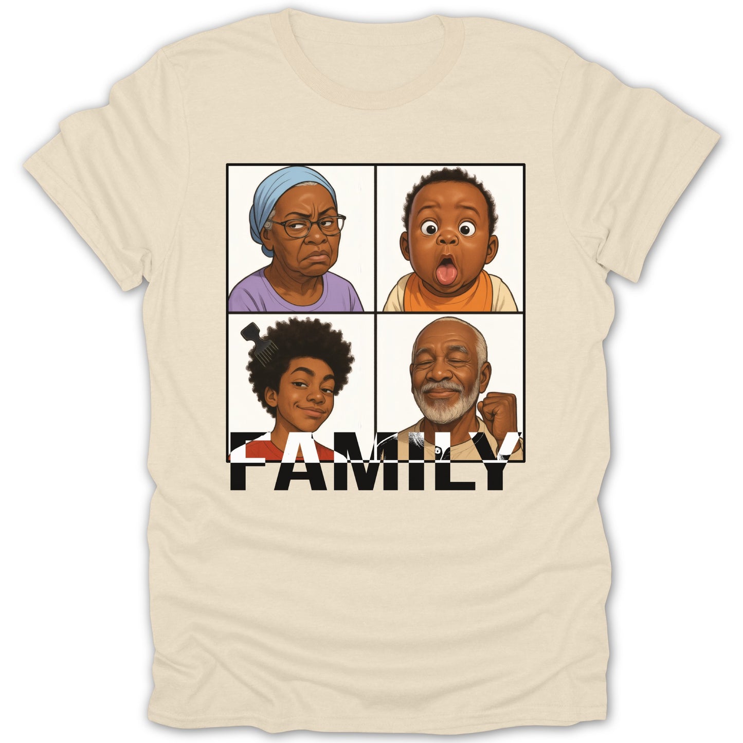 Family Cartoon Characters Printed T-Shirt product