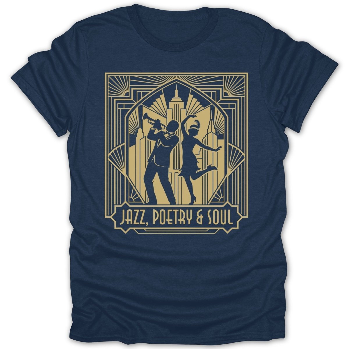 Jazz Poetry And Soul Art Deco Tee - Zion Threadz