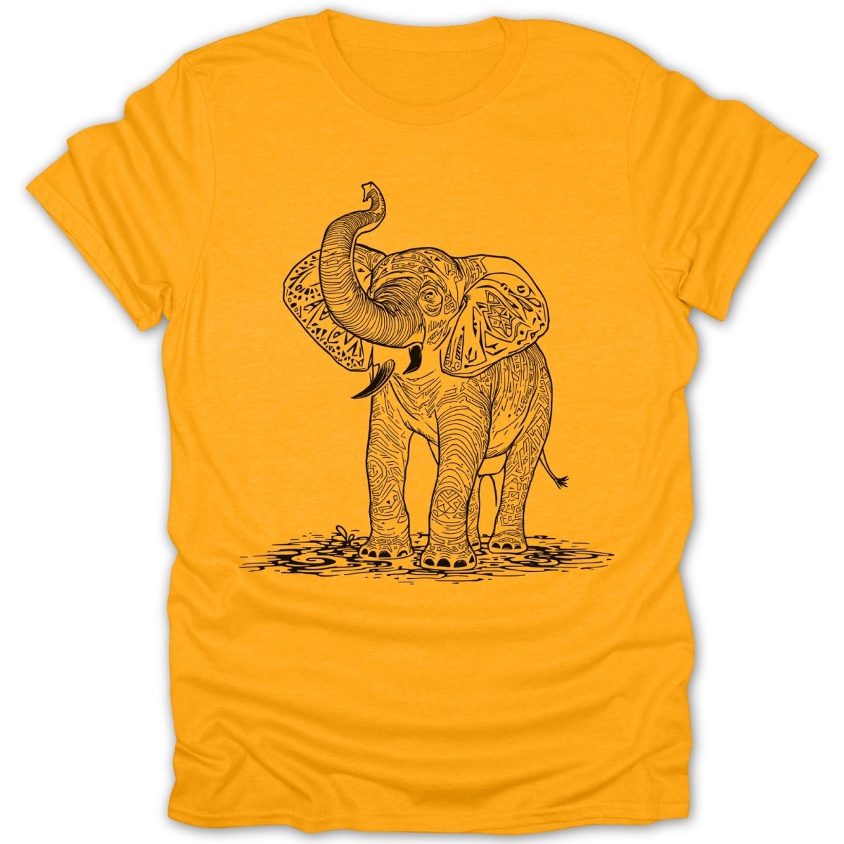 Ornate Elephant Line Art Tee - Zion Threadz