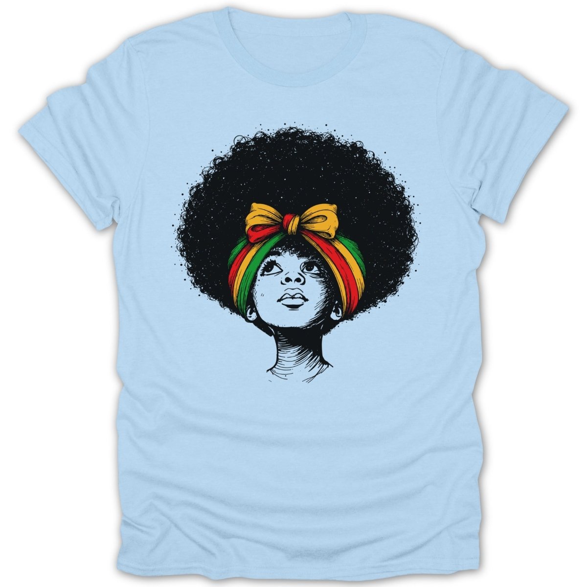 Juneteenth Afro GIrl Pretty Headwrap Tee - Zion Threadz