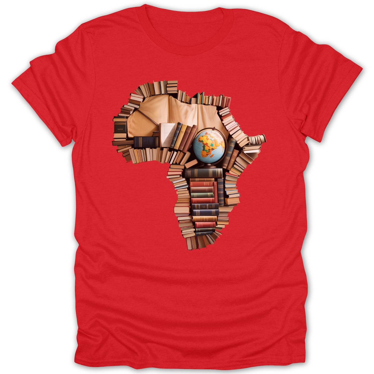 Africa Continent with Books Design on T-shirt product type