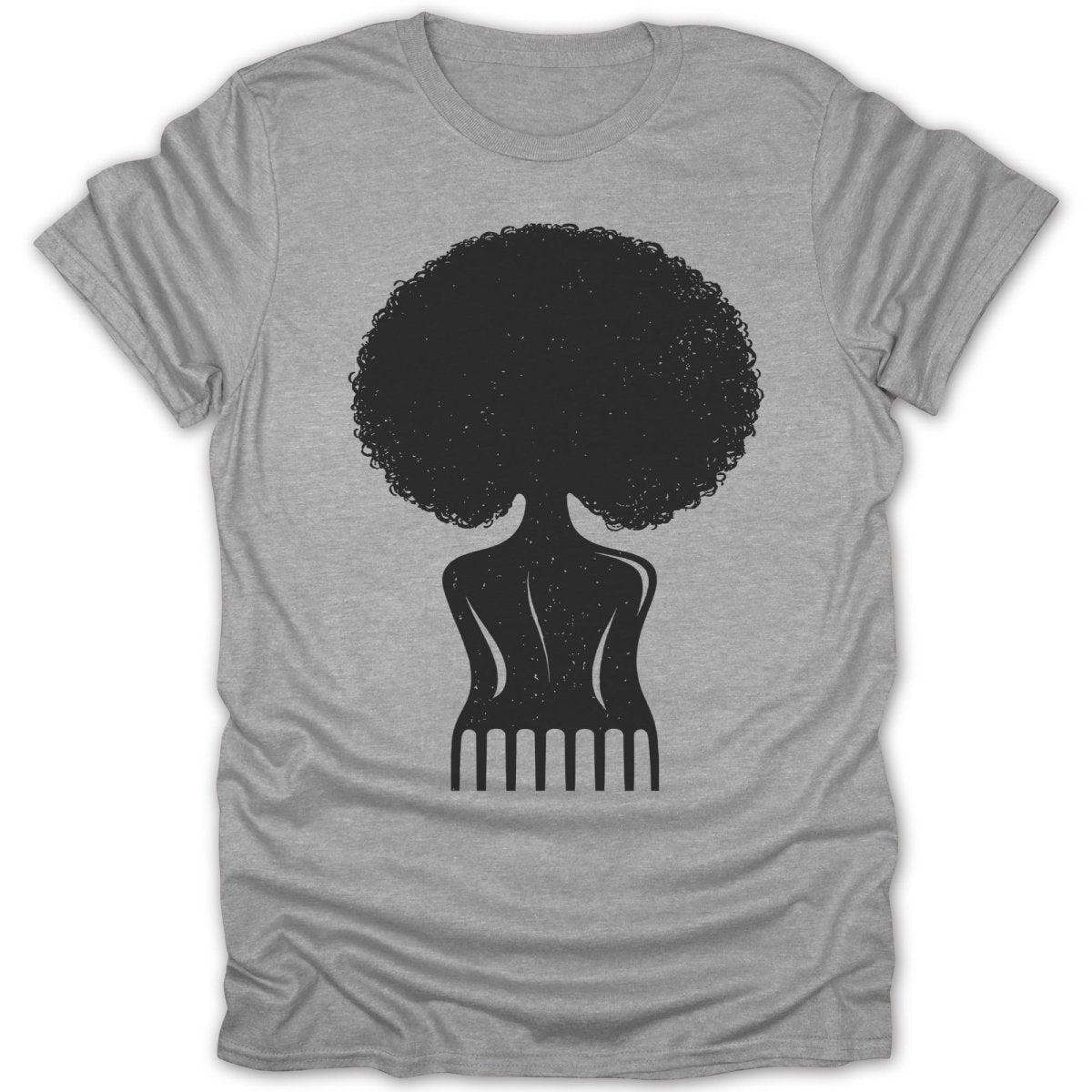 Afro Pick Girl Silhouette Tee - Zion Threadz