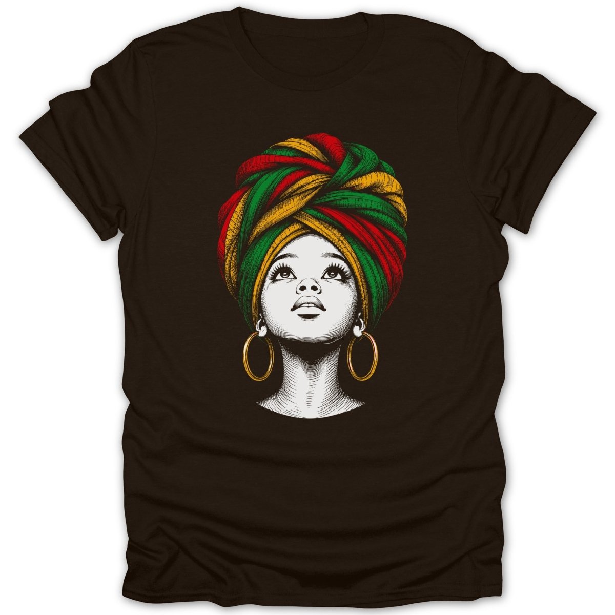 Juneteenth Afro Girl Headwrap Tee - Zion Threadz