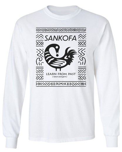 Sankofa Adinkra Pattern Long Sleeve Tee - Zion Threadz