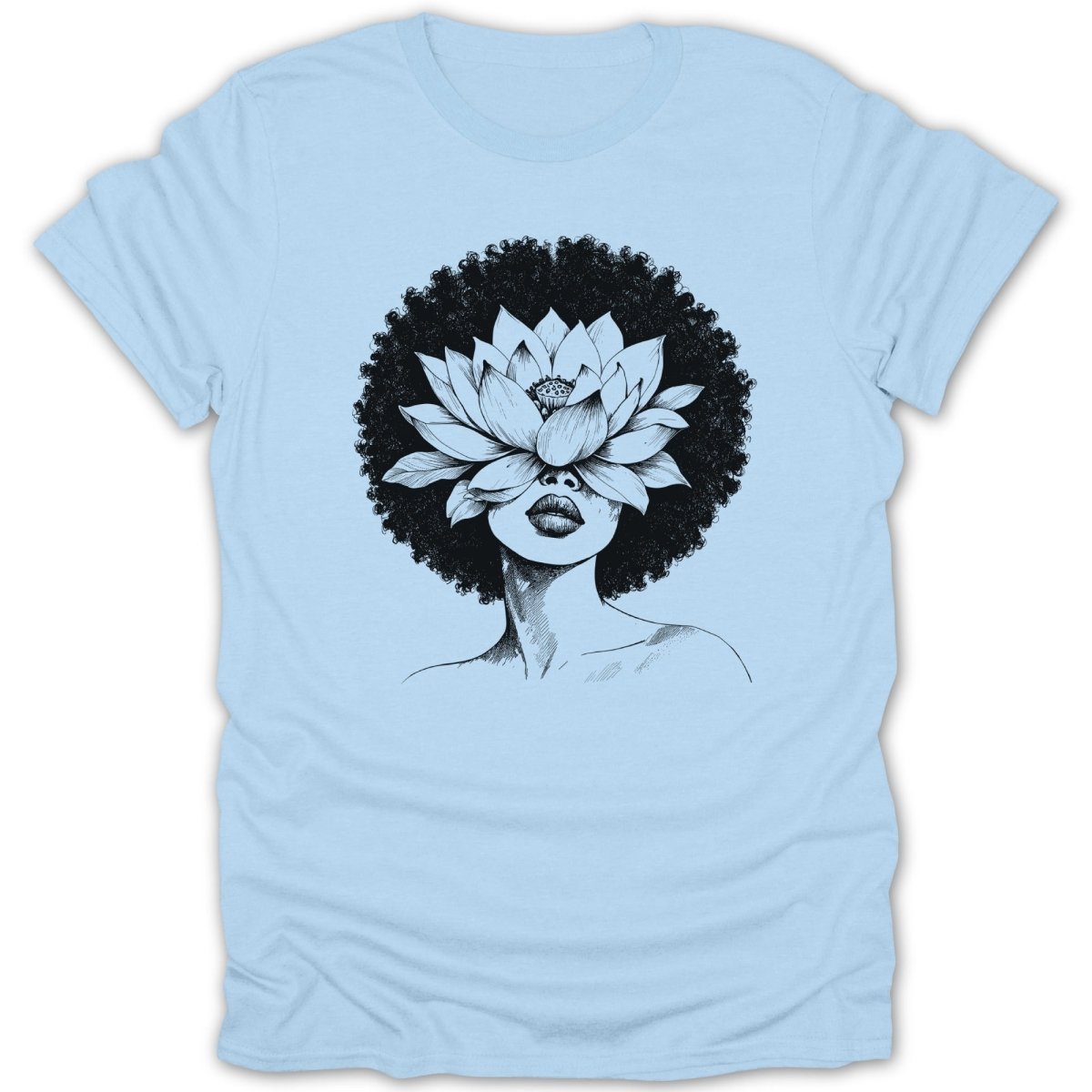 Afro Woman Lotus Flower Tee - Zion Threadz