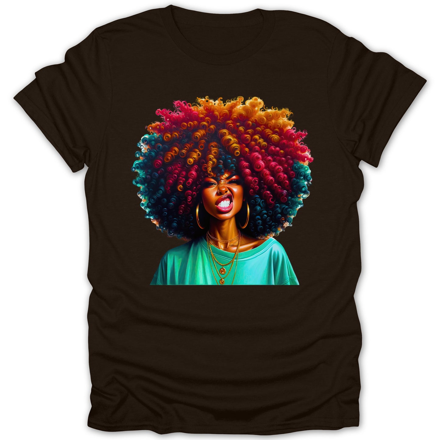 Funky Colorful Hair Expression Graphic T-shirt product