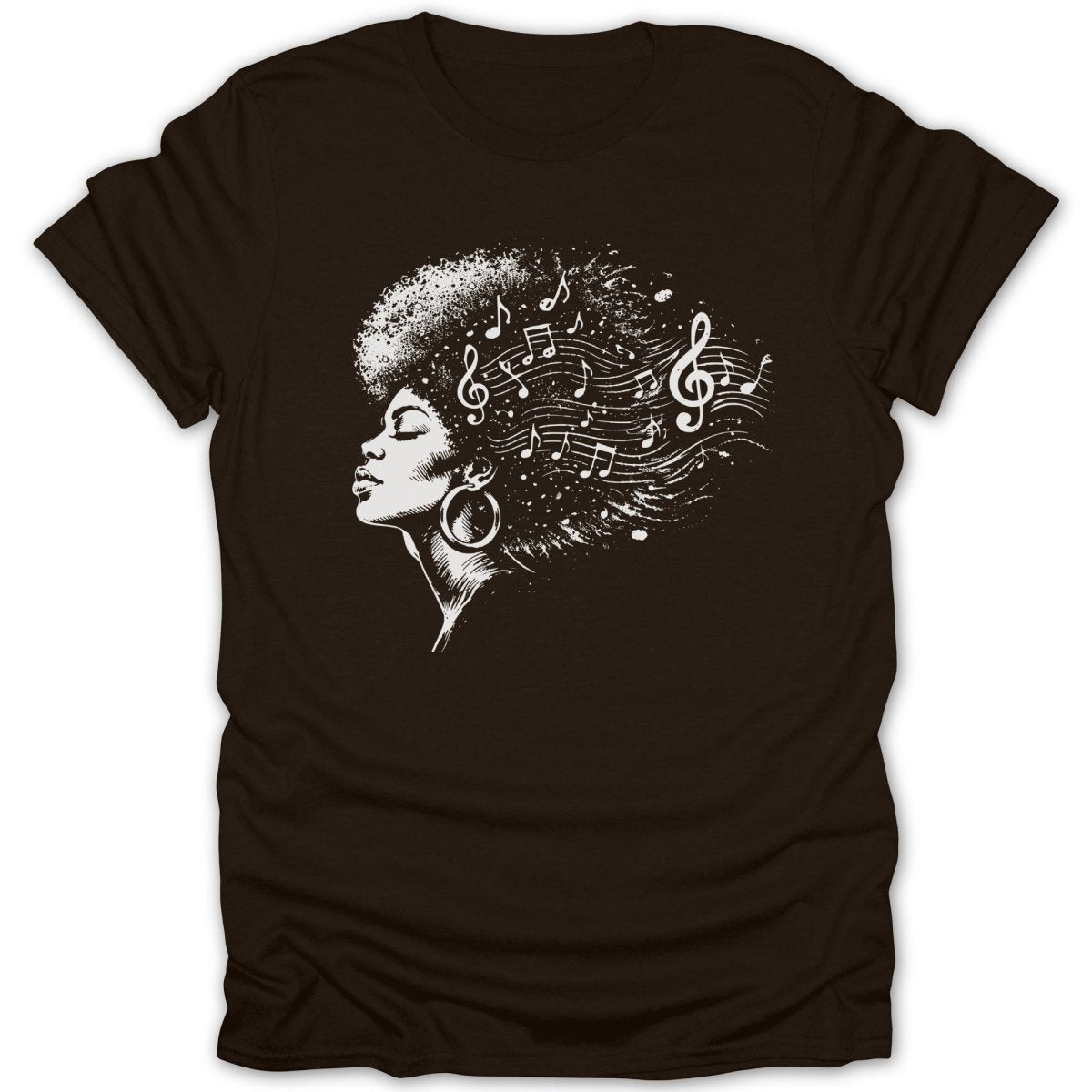 Afro Girl Music Notes Tee - Zion Threadz