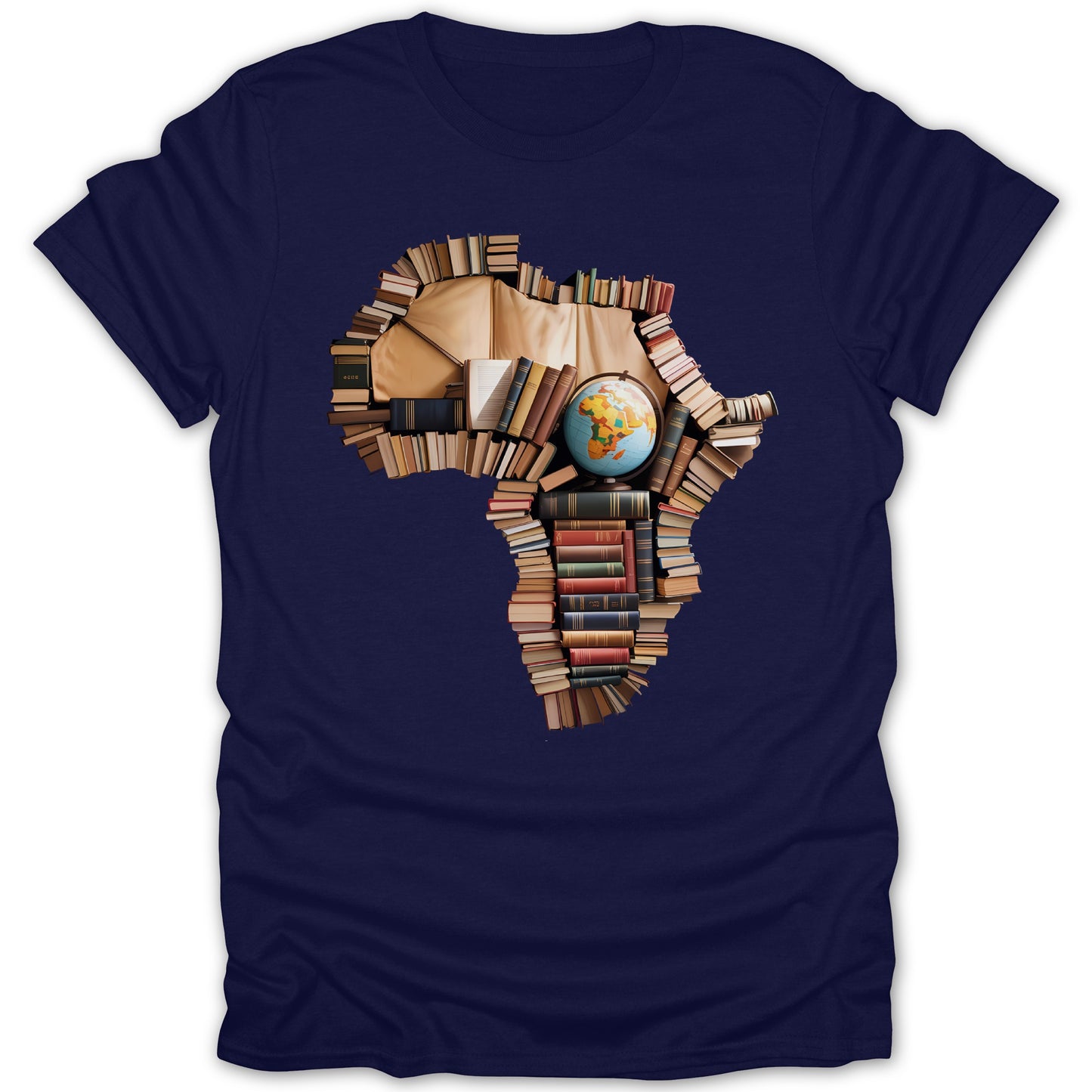 African Continent Bookshelf Globe Design Shirt product type
