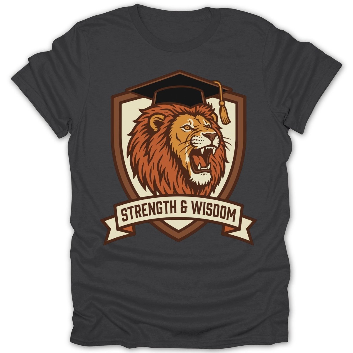 Strength Wisdom Lion Graduation Tee - Zion Threadz