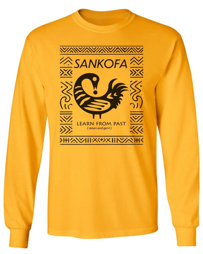 Sankofa Adinkra Pattern Long Sleeve Tee - Zion Threadz