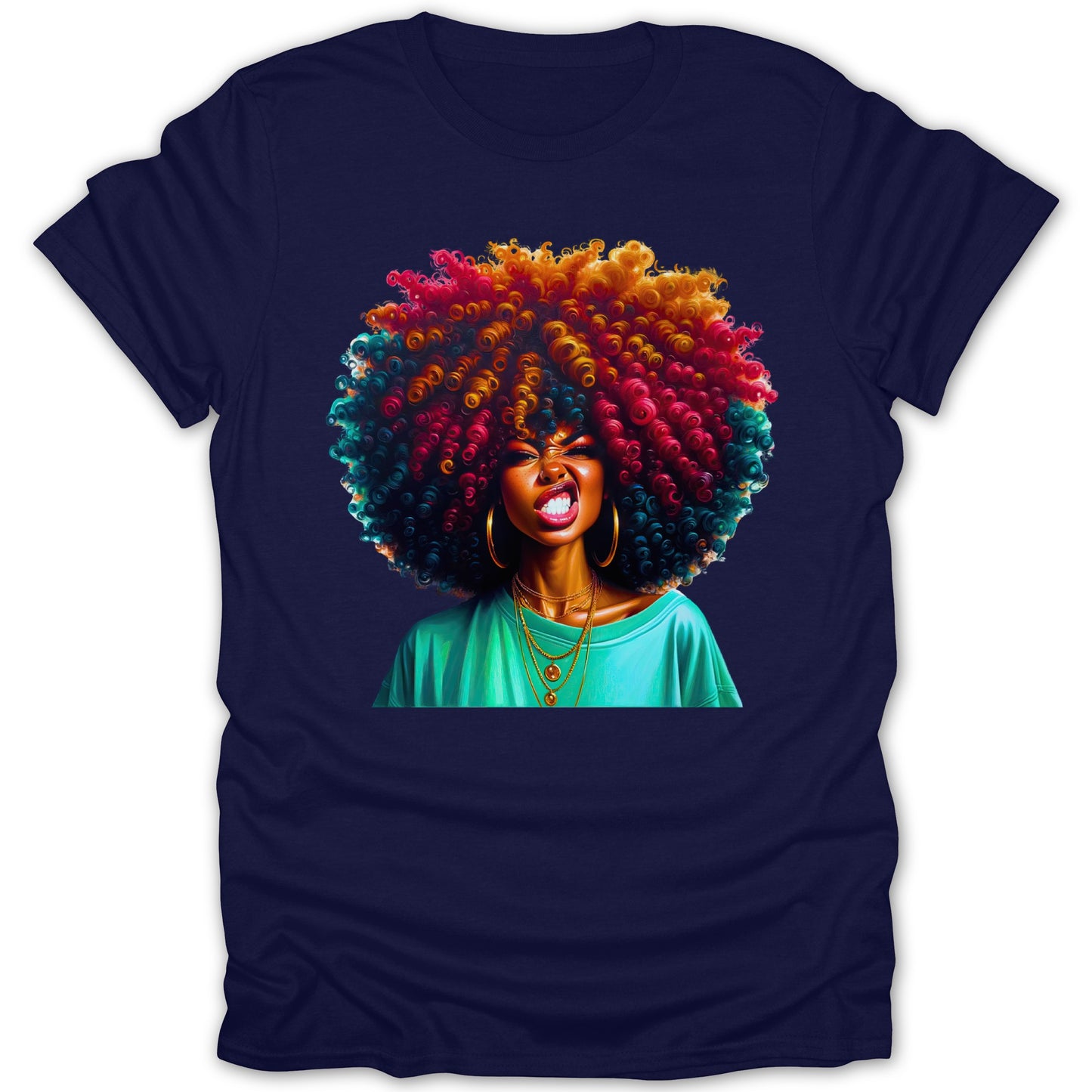 Funky Afro Hairstyle Graphic Tee Shirt product type