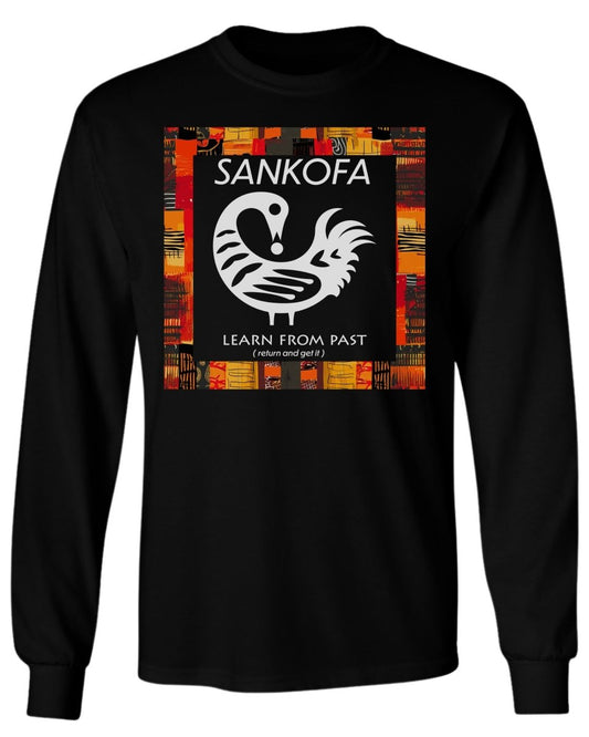 Adinkra Sankofa Color Pattern Long Sleeve Tee - Zion Threadz
