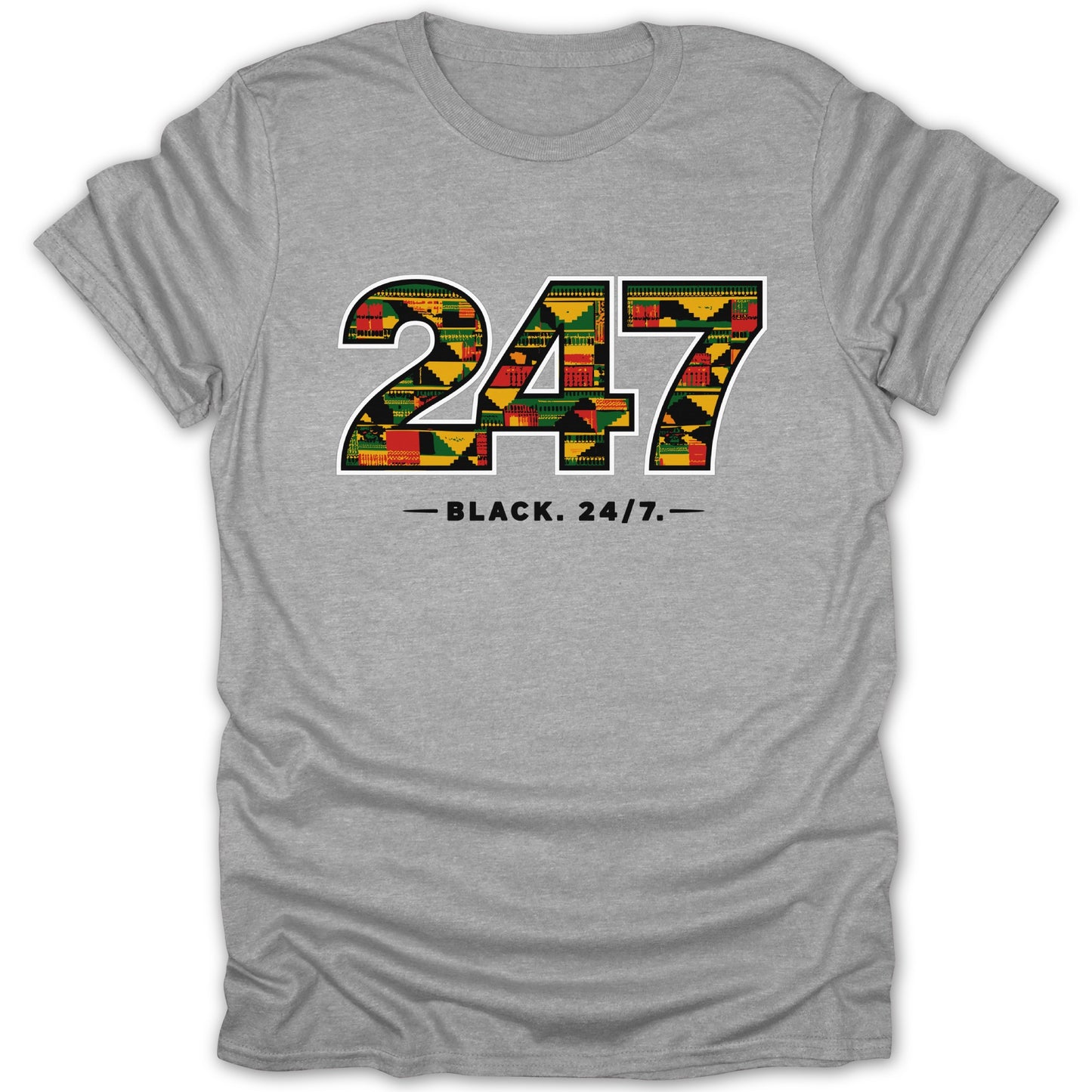 Black 24/7 247 African Print Graphic T-shirt