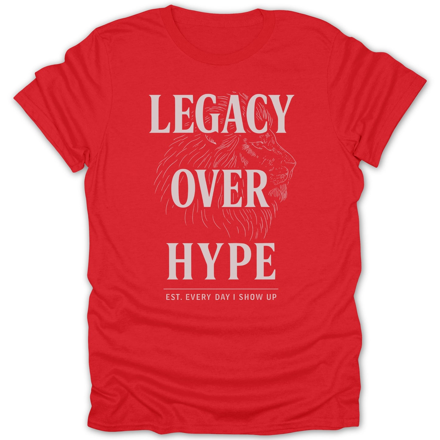 Legacy Over Hype Lion Graphic Red Shirt product