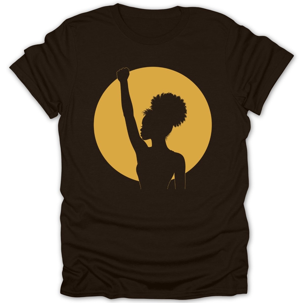 Black Woman Raised Fist Silhouette Tee - Zion Threadz
