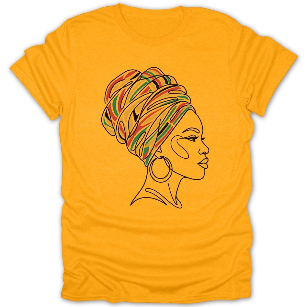 African Queen Abstract Head Wrap Tee - Zion Threadz
