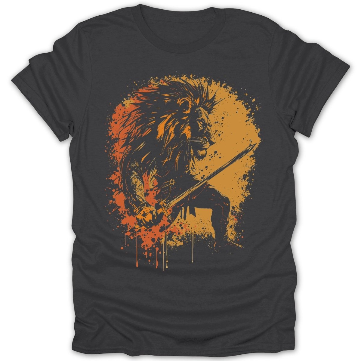 Lion Warrior Grunge Tee - Zion Threadz