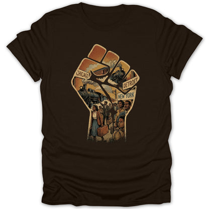 Black History Migration Art Graphic Tee Shirt