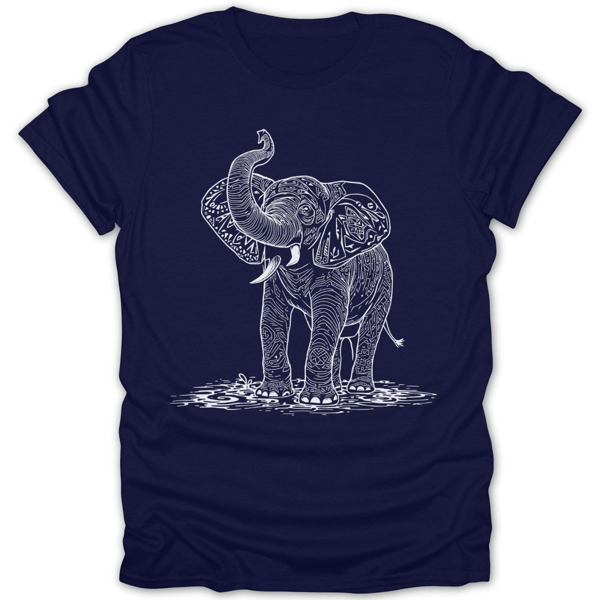 Ornate Elephant Line Art Tee - Zion Threadz