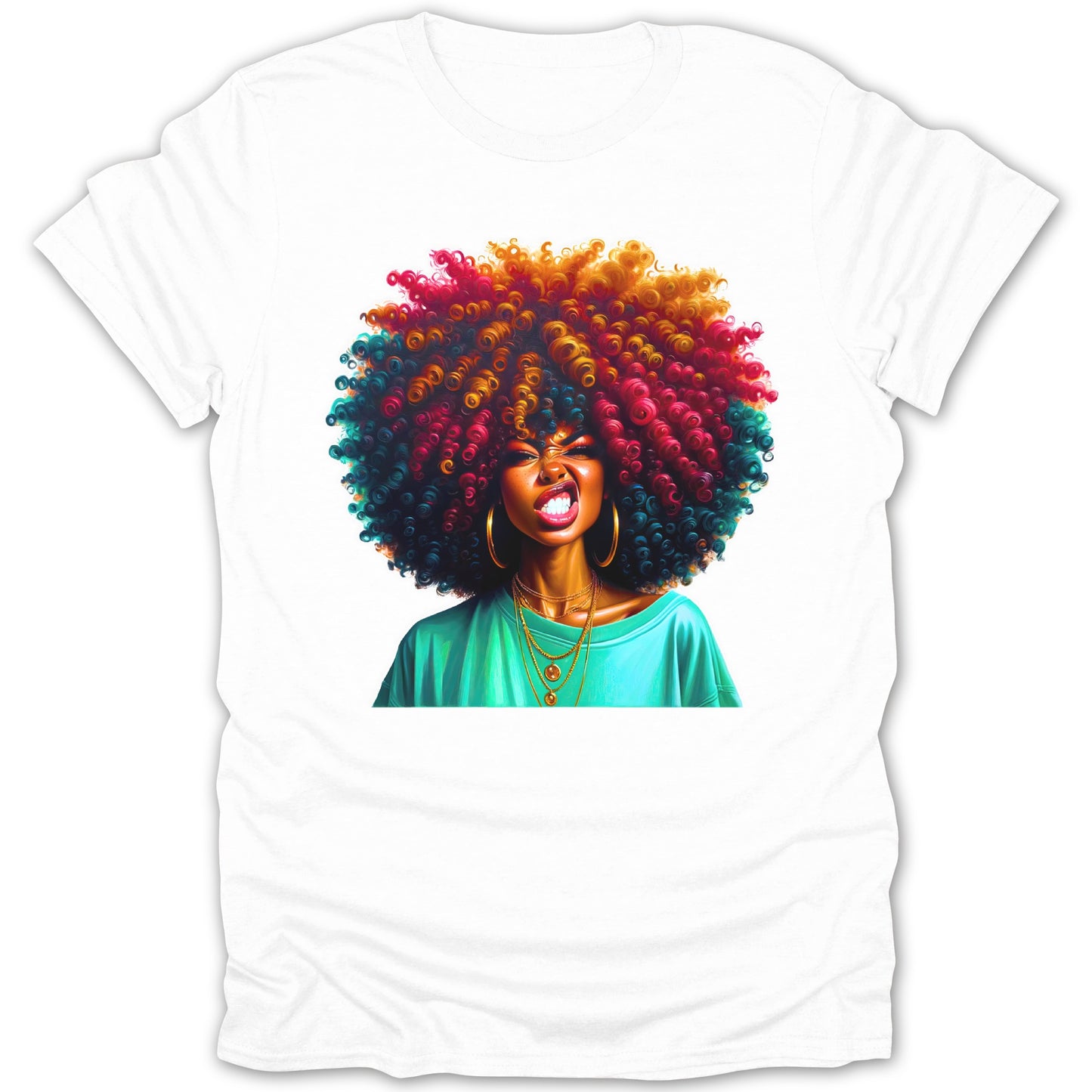 Vibrant Afro Art Graphic T-Shirt Colorful Hair product type