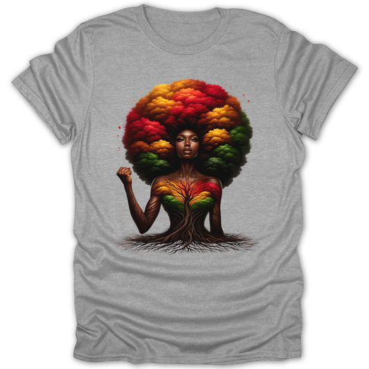 Bold Colorful Tree and Afro Art Design T-Shirt product type