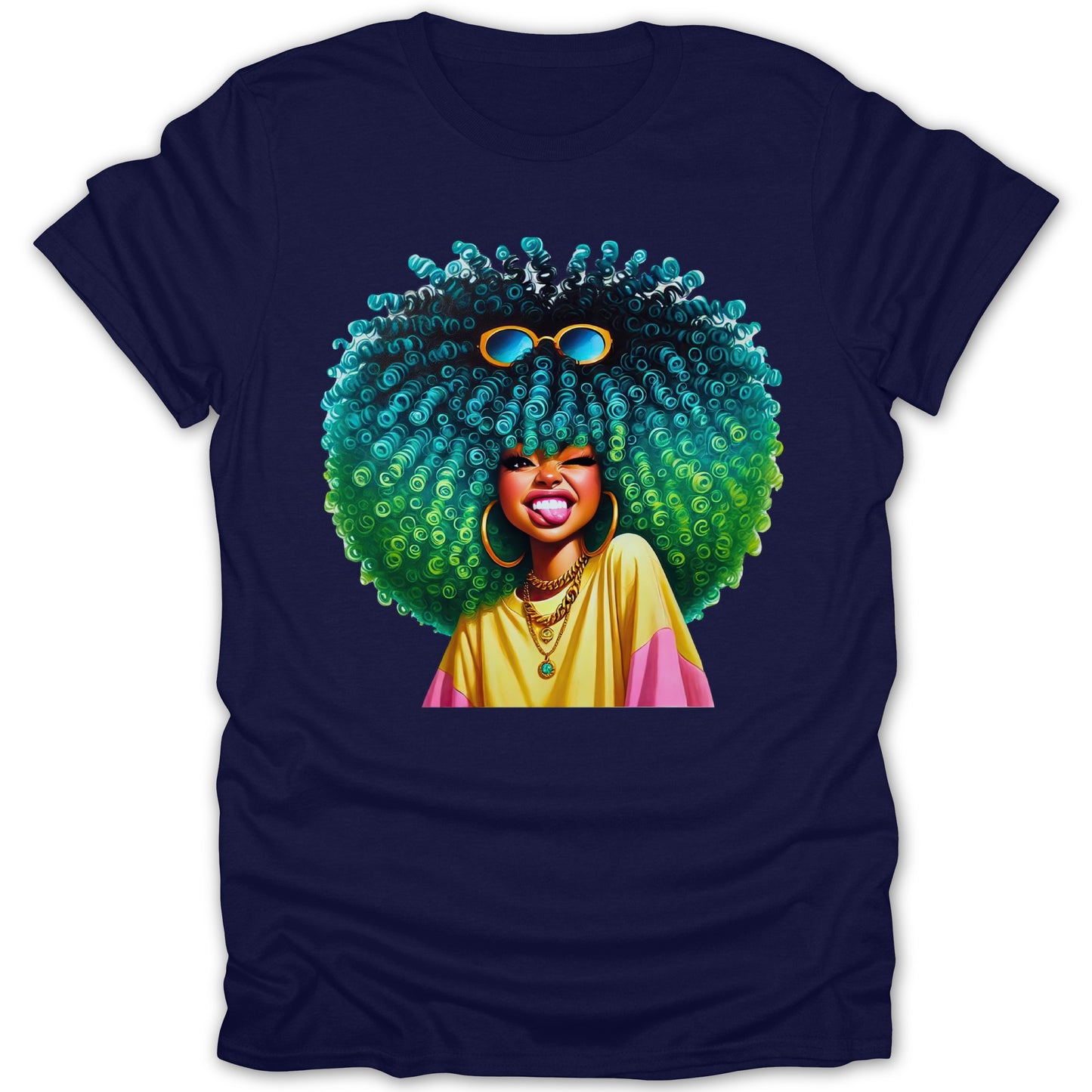Funky Curly Hair Graphic T-shirt product type