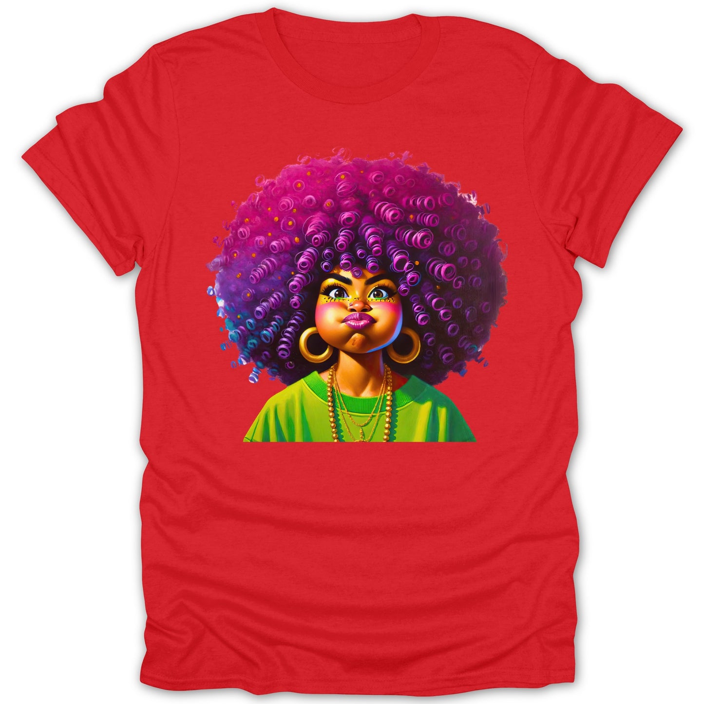 Vibrant Artistic T-Shirt with Colorful Afro Design product