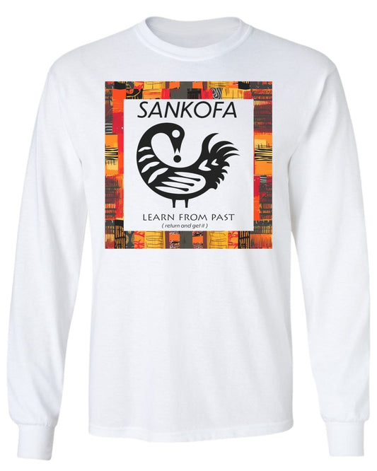 Adinkra Sankofa Color Pattern Long Sleeve Tee - Zion Threadz