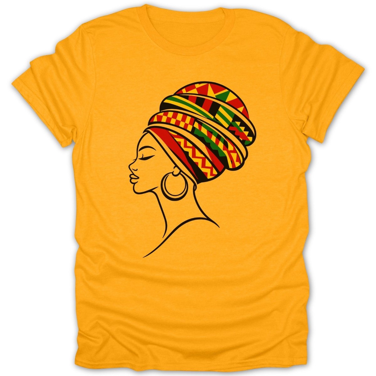 African Queen Vibrant Head Wrap Tee - Zion Threadz