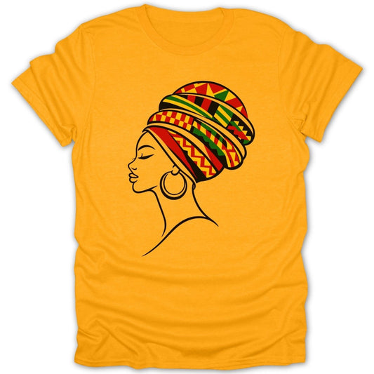 African Queen Vibrant Head Wrap Tee - Zion Threadz
