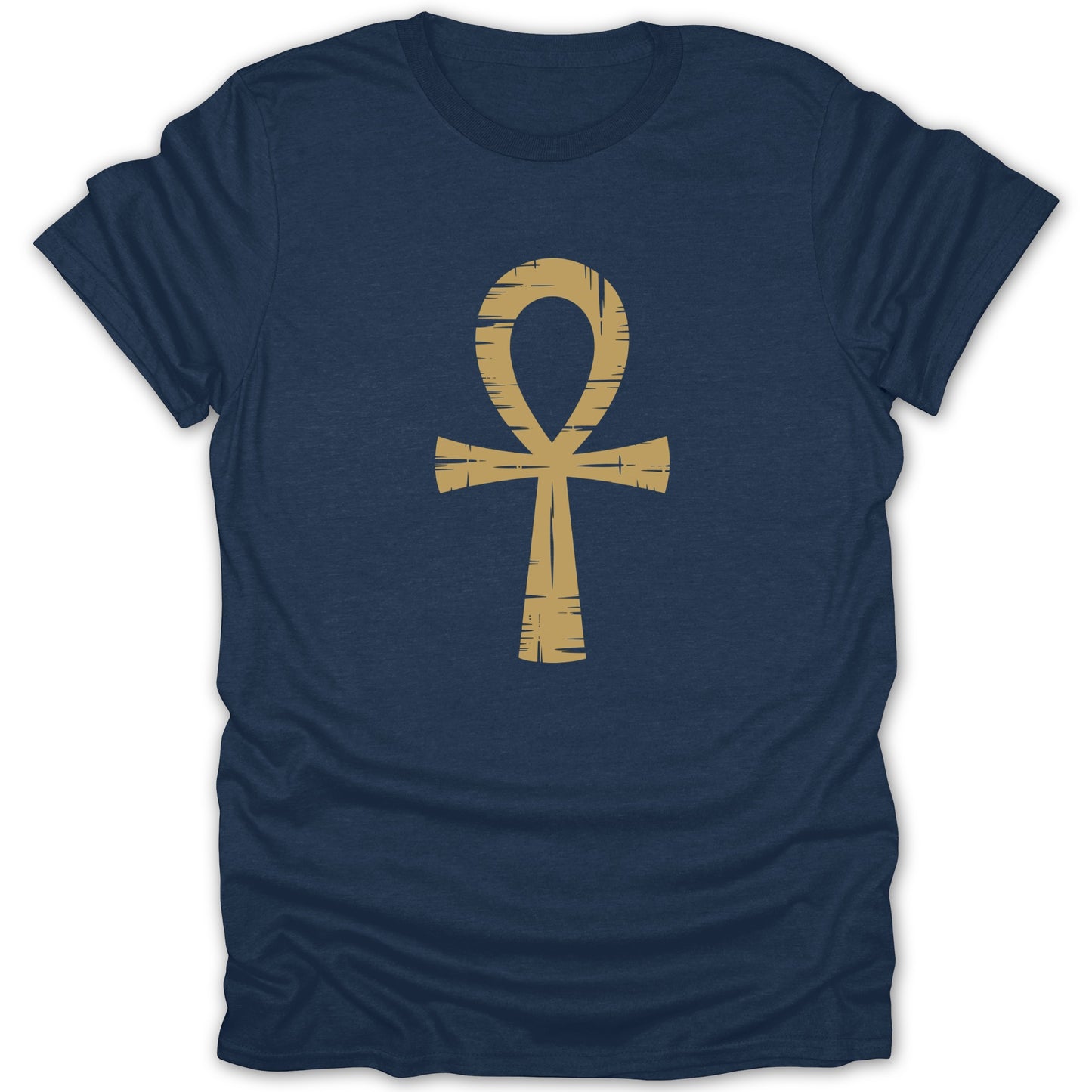 Distressed Ankh Egyptian Symbol Graphic Tee Shirt