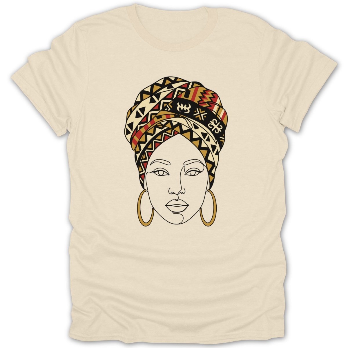 African Queen Adinkra Head Wrap Tee - Zion Threadz