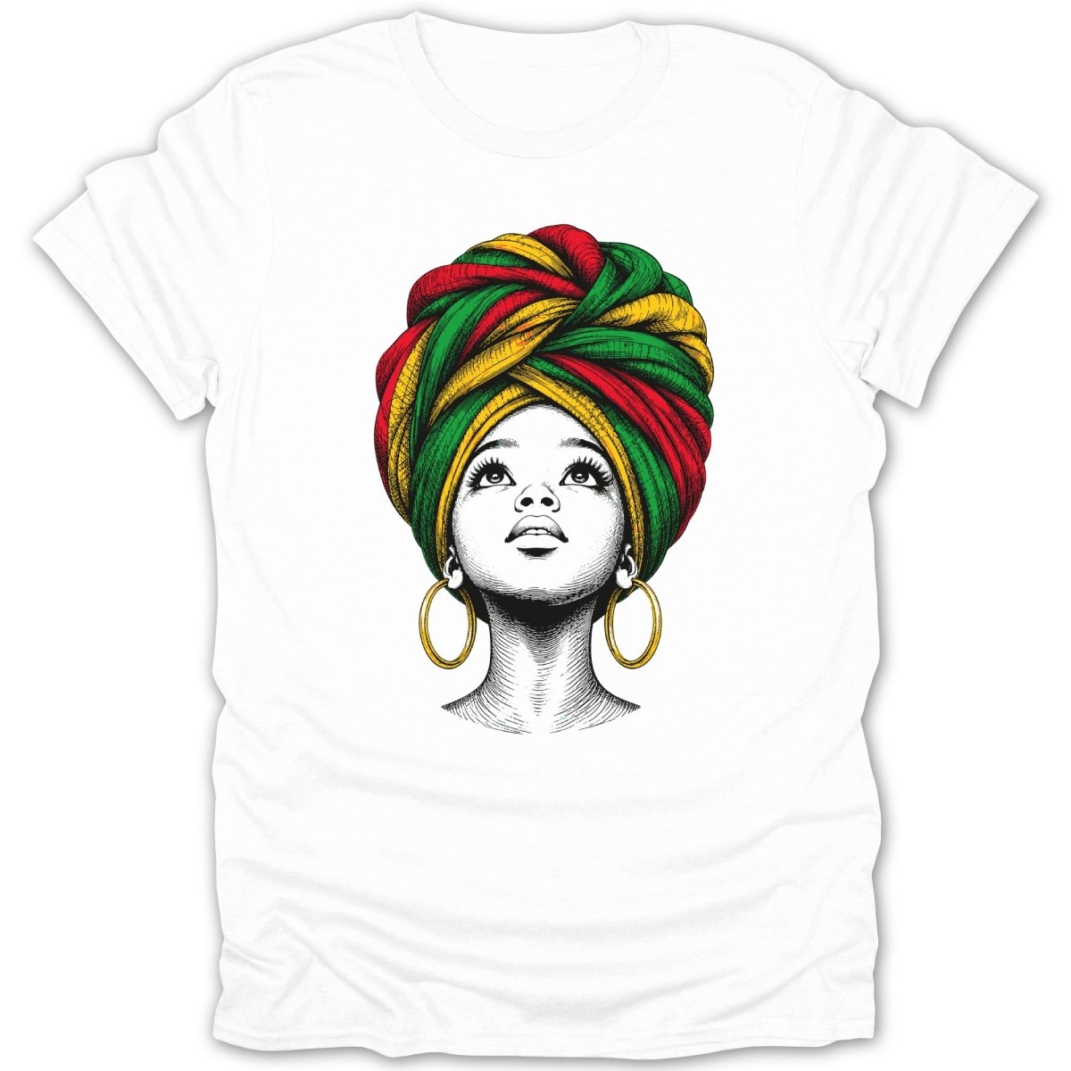 Juneteenth Afro Girl Headwrap Tee - Zion Threadz