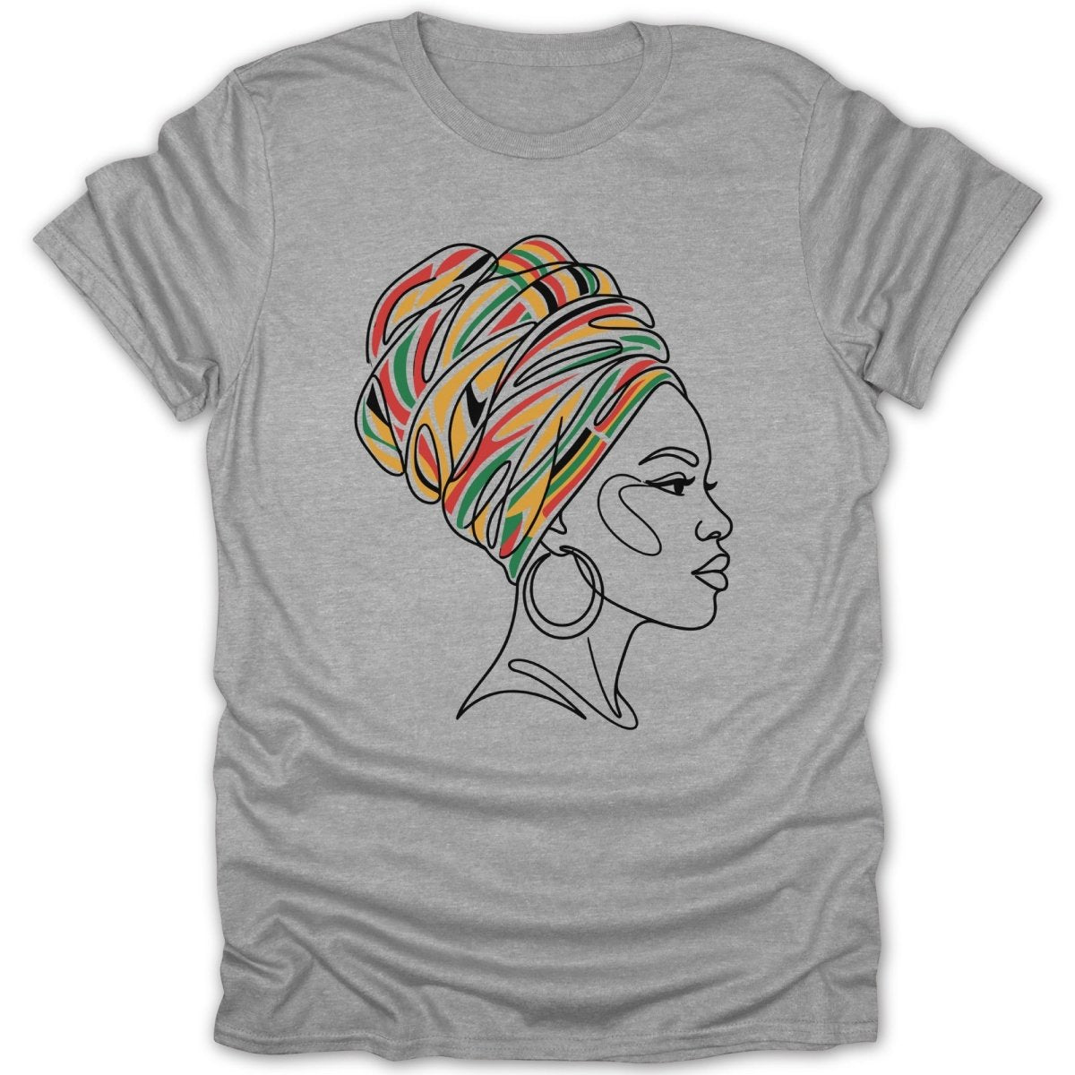 African Queen Abstract Head Wrap Tee - Zion Threadz