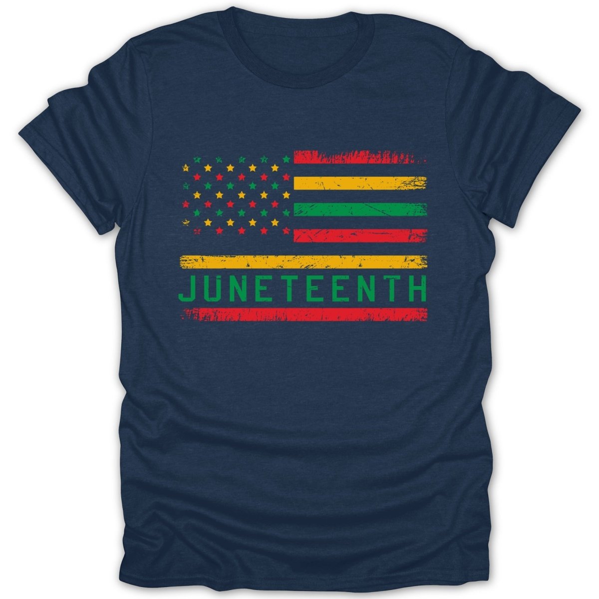 Distressed Juneteenth Flag Tee - Zion Threadz