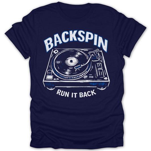 Backspin Run It Back Turntable Design Shirt Product