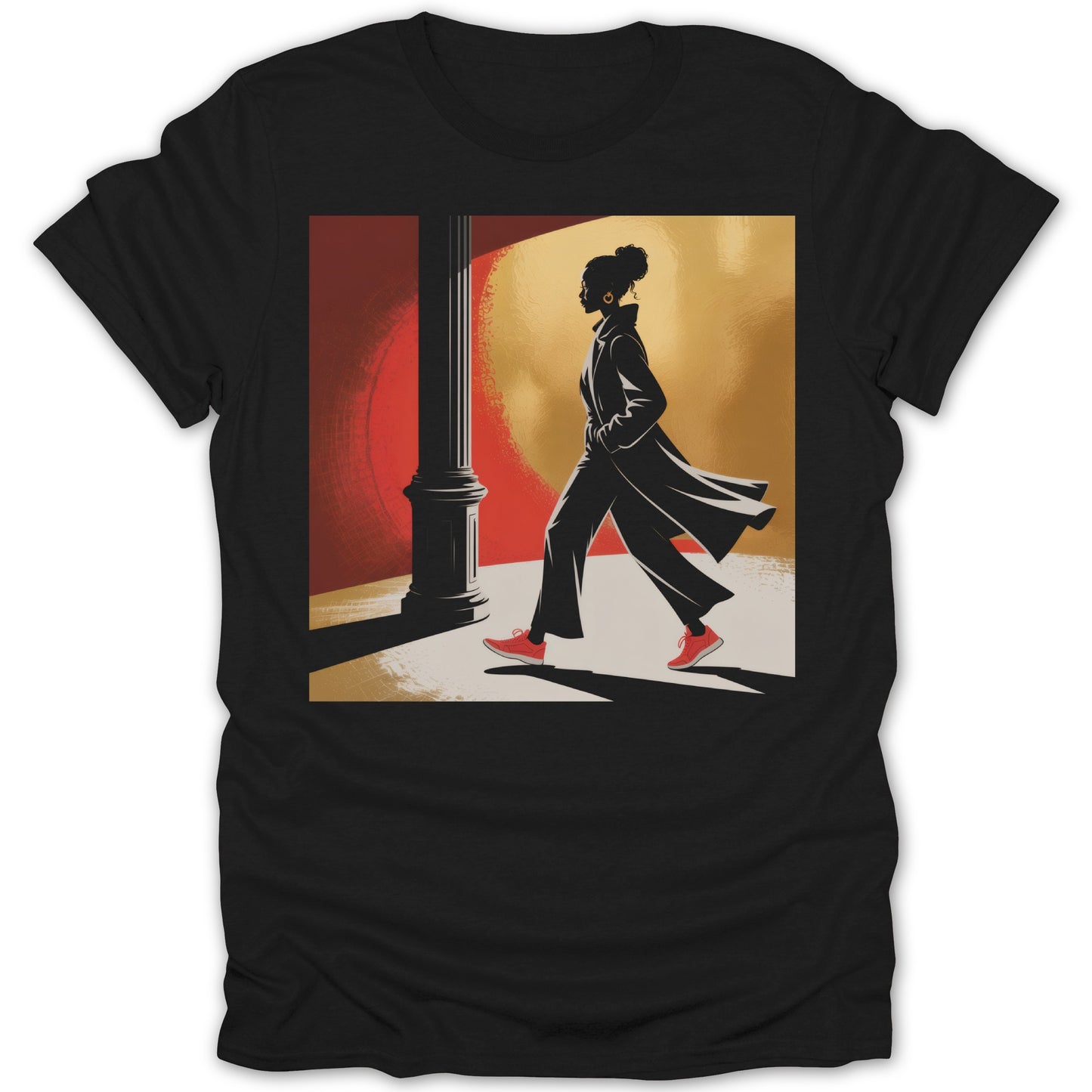 Stylish Woman Walking Red Shoes Graphic T-Shirt product type