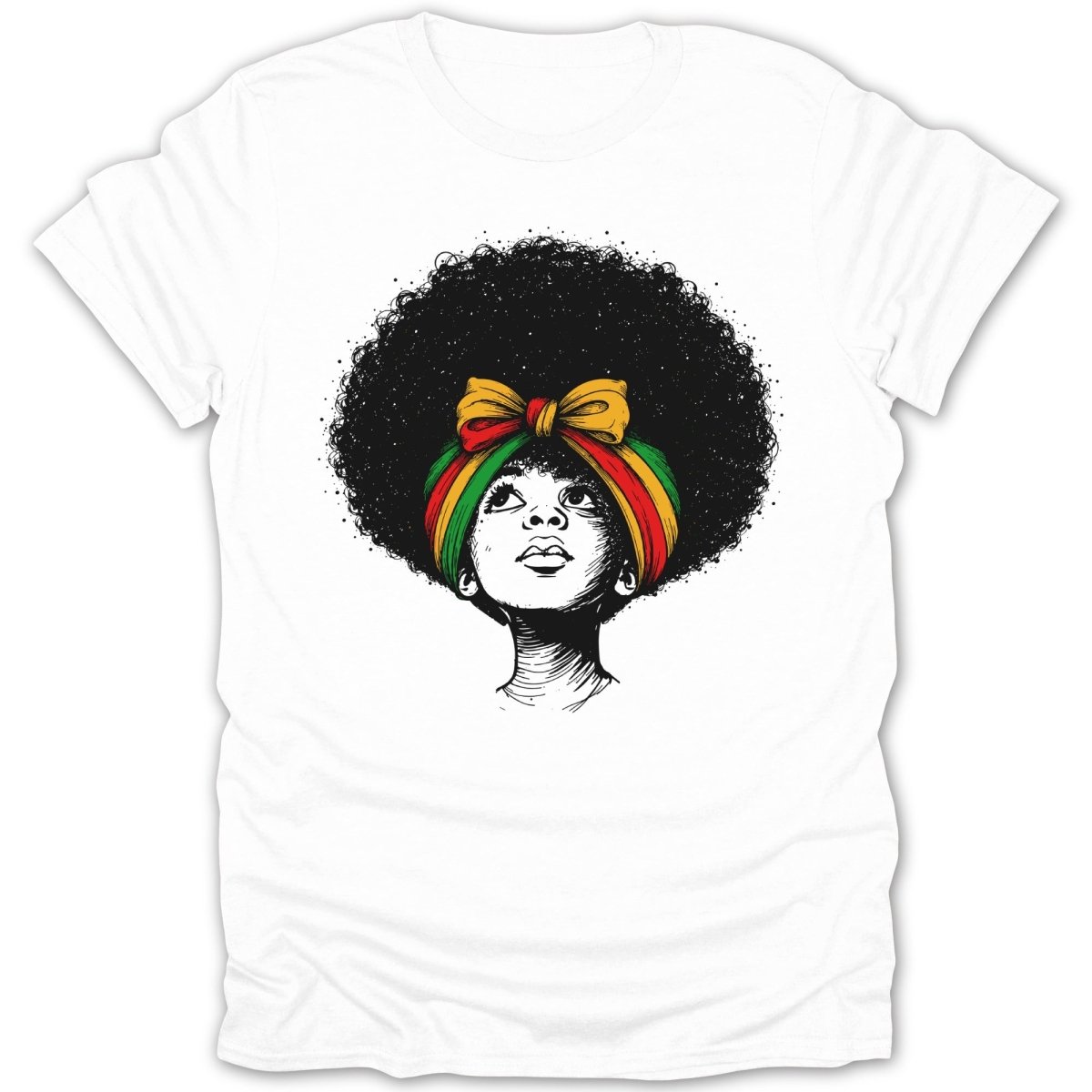 Juneteenth Afro GIrl Pretty Headwrap Tee - Zion Threadz