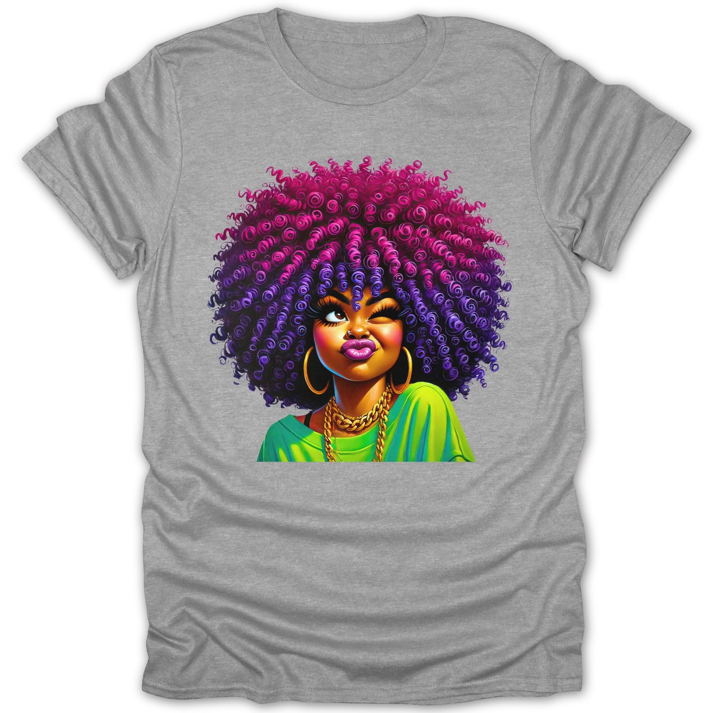 Vibrant Artistic Woman With Colorful Afro T-shirt product type