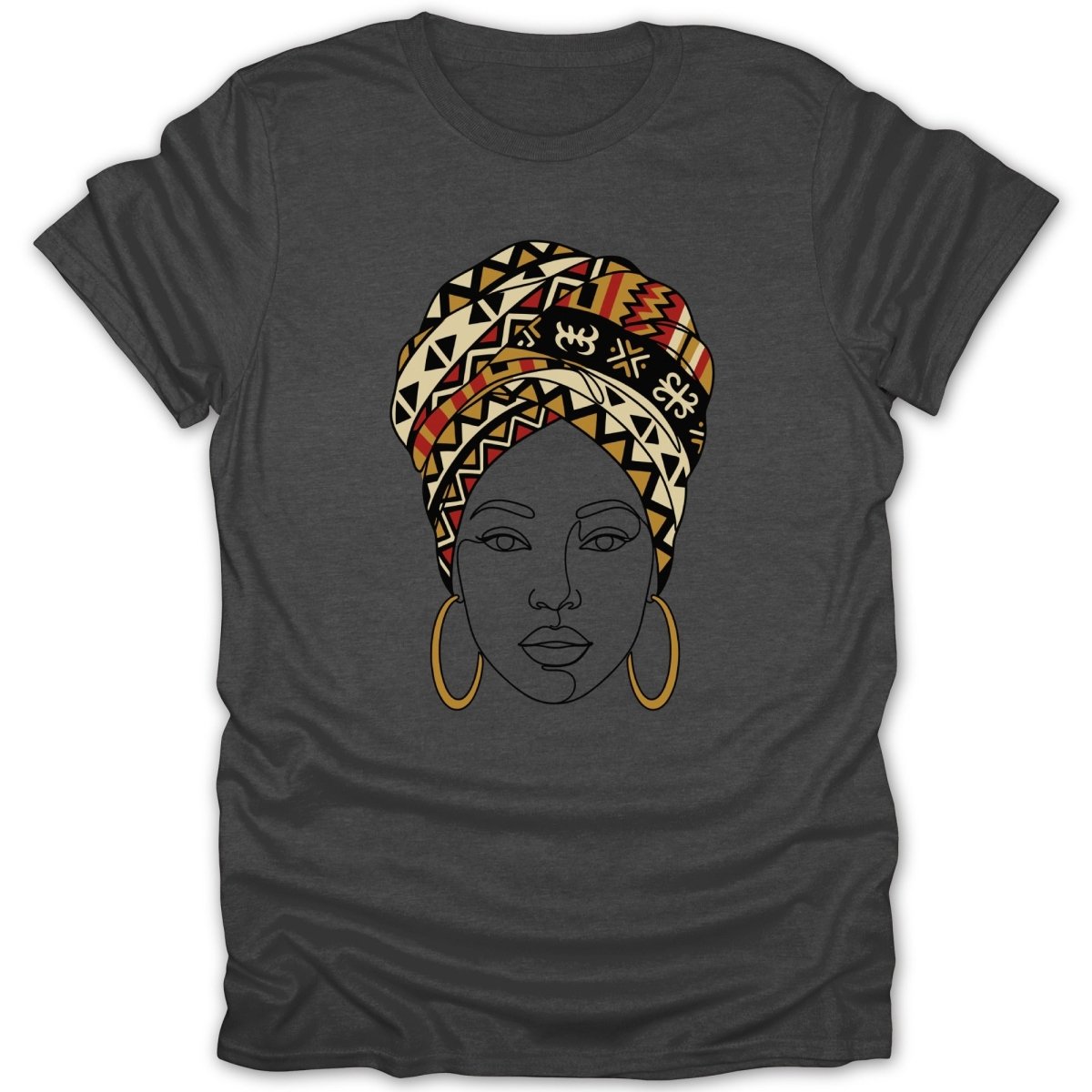 African Queen Adinkra Head Wrap Tee - Zion Threadz