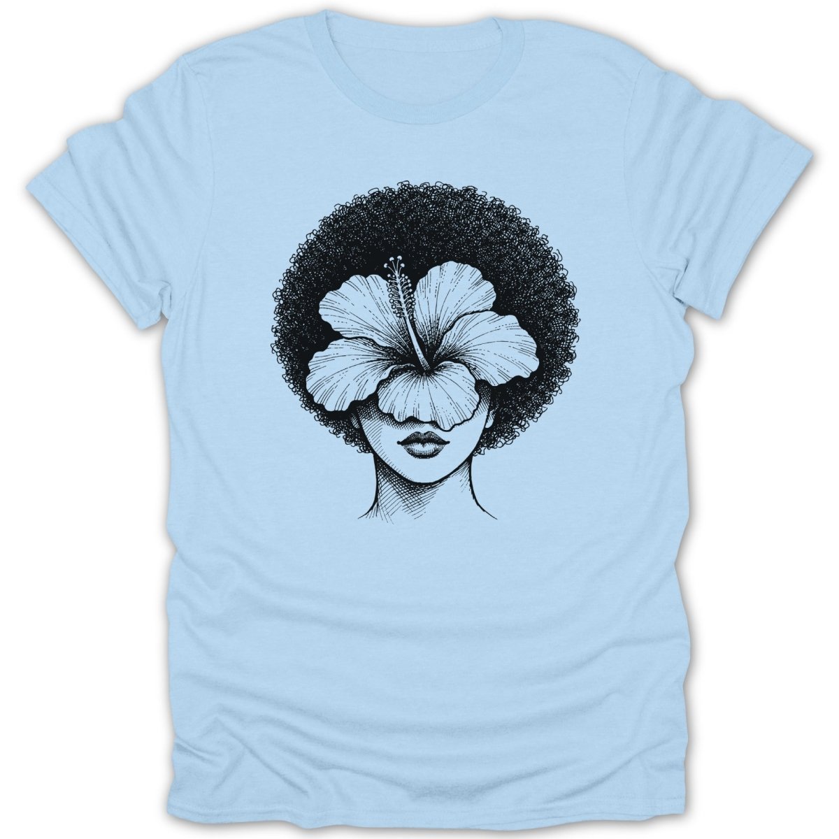 Afro Woman Hibiscus Tee - Zion Threadz