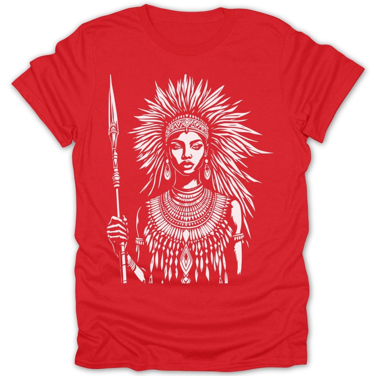 Tribal Warrior Woman With Spear Tee - Zion Threadz