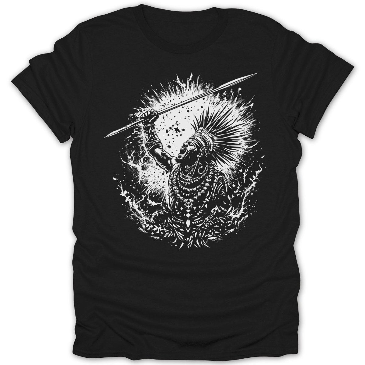 Tribal Warrior with Spear Tee - Zion Threadz