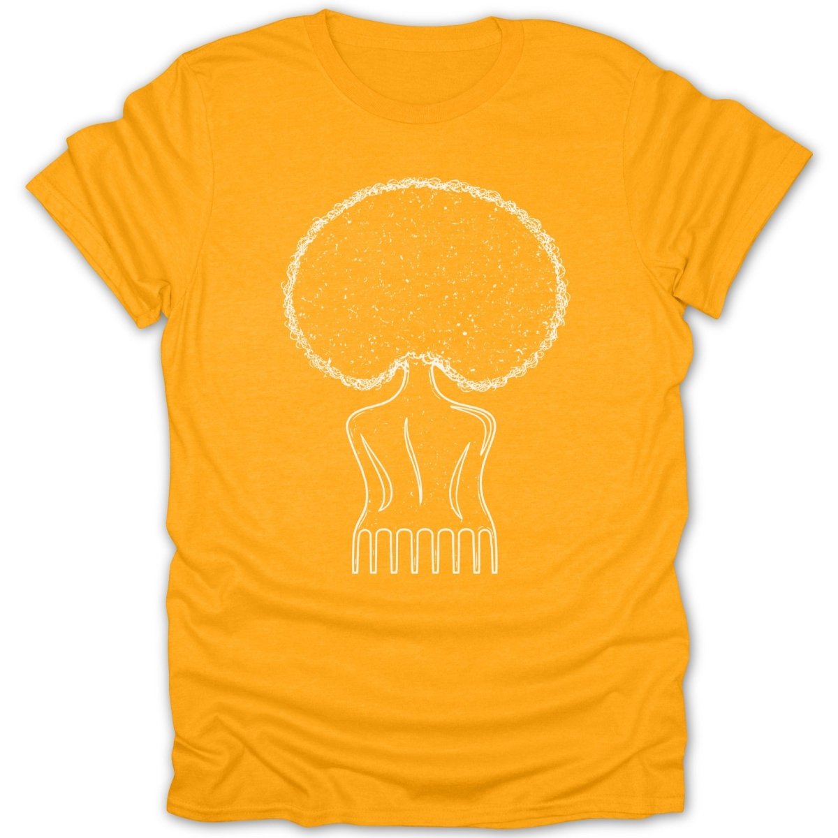 Afro Pick Girl Outline Tee - Zion Threadz