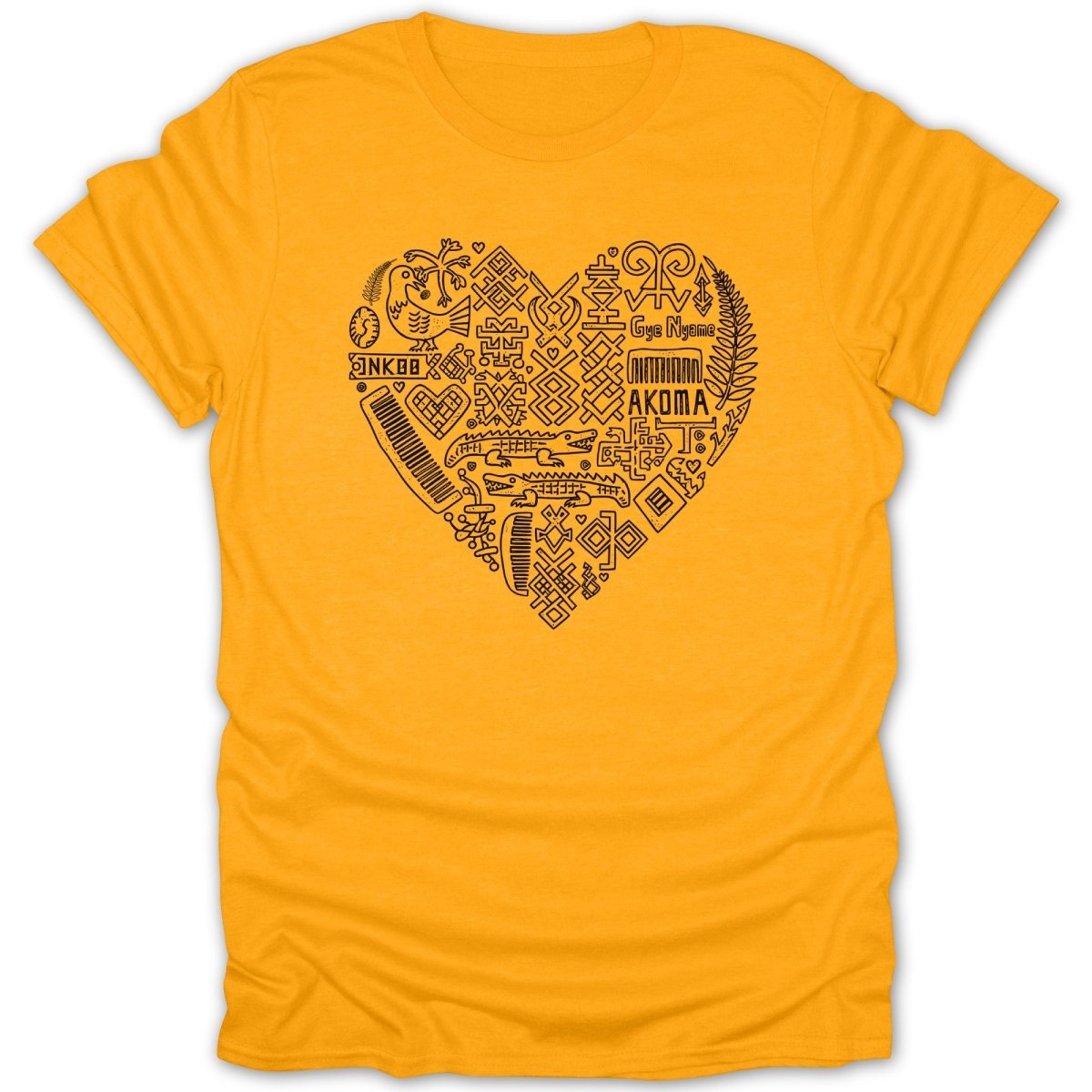 Adinkra Symbols Heart Tee - Zion Threadz