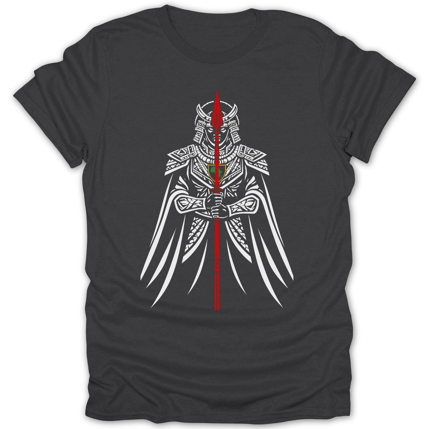 Dark Warrior with Red Spear Graphic T-shirt Product