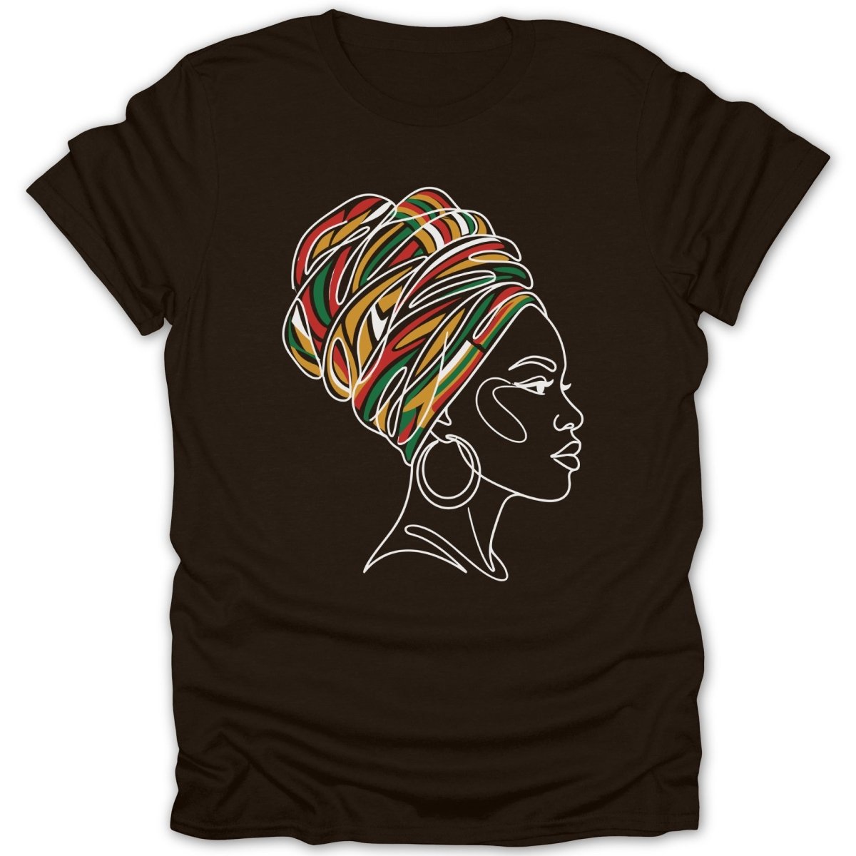 African Queen Abstract Head Wrap Tee - Zion Threadz