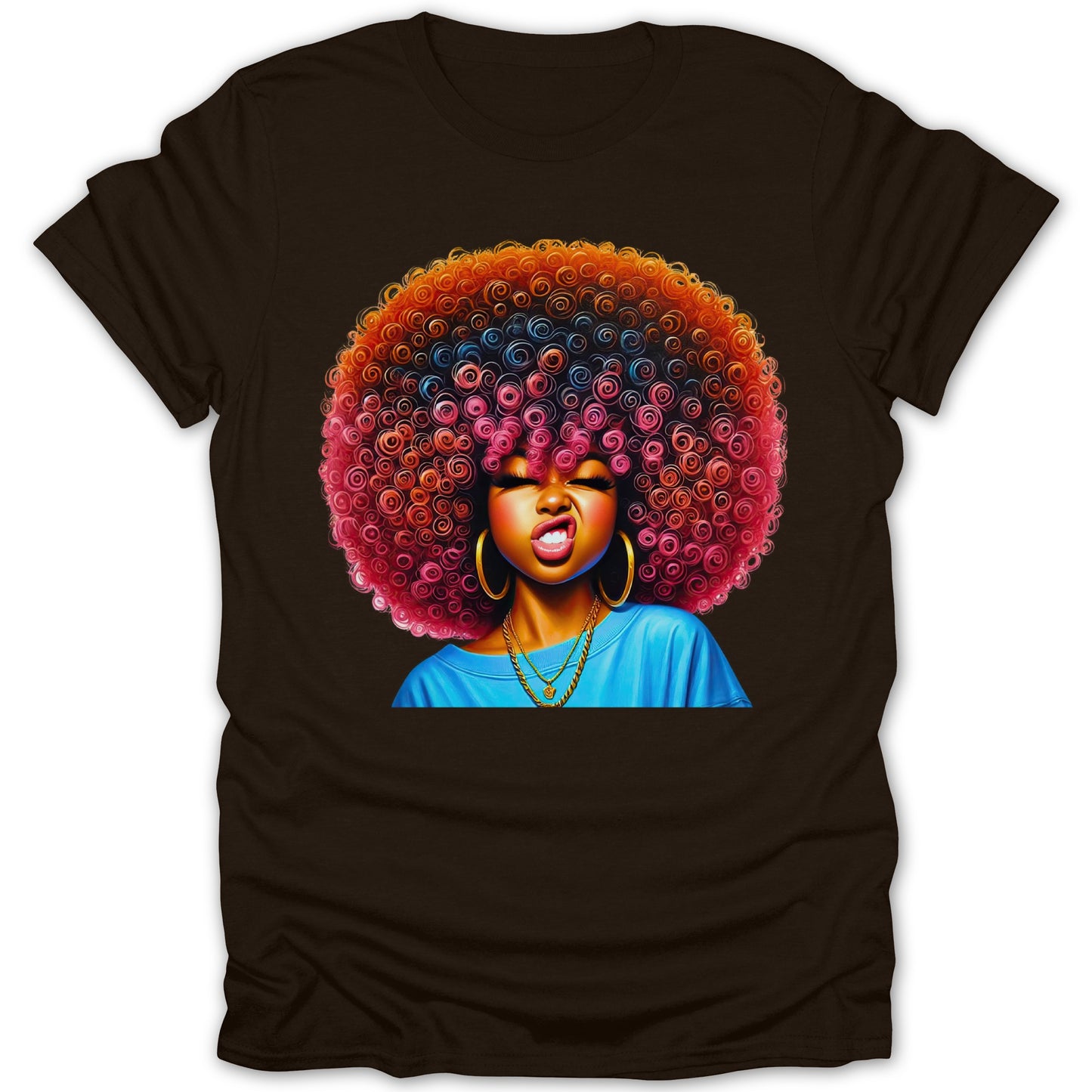 Vibrant Artistic Afro Woman Design T Shirt product